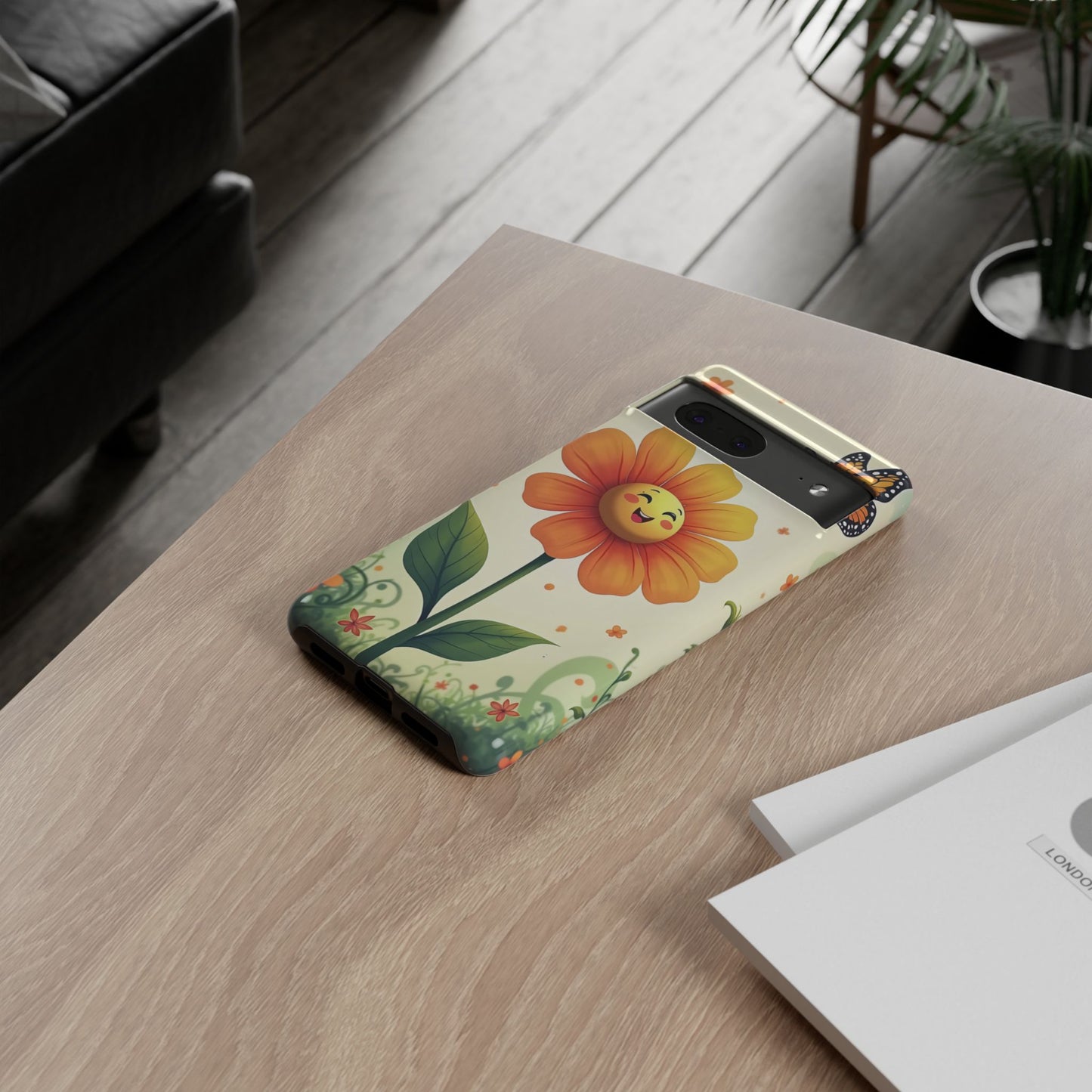 Floral Phone Case with Butterfly Design, Cute Flower Phone Cover for Nature Lovers, Eco-Friendly Gift, Spring Vibes, Birthday Present