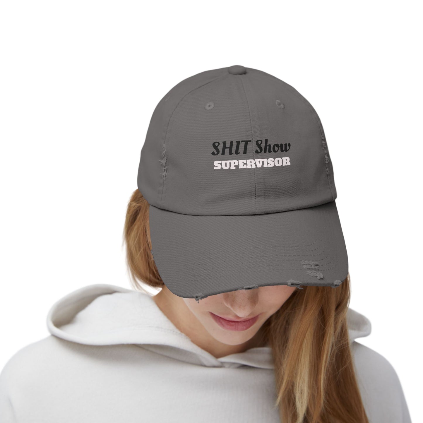 Unisex Distressed Cap, Fun Gift for Supervisors, Casual Hat, Distressed Dad Hat, Funny Cap for Events, Party Accessory, Everyday Wear