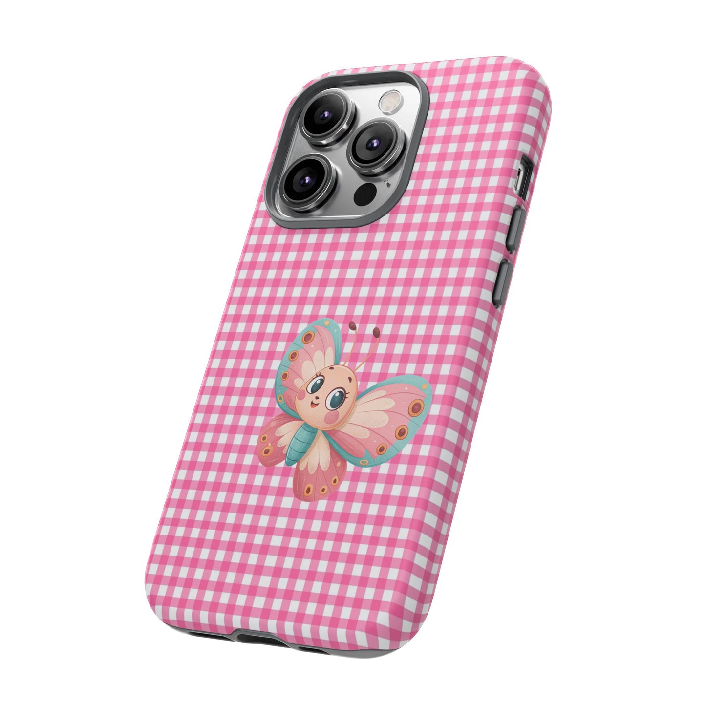Cute Butterfly Phone Case, Tough Cases, Floral Phone Accessory, Gift for Her, Spring Fashion, Kids' Birthday Present, Pastel Aesthetic