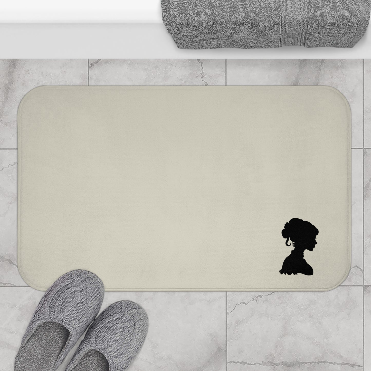Elegant Silhouette Bath Mat, Soft Bathroom Rug, Cute Home Decor, Gifts for Her, Luxurious Mat for Spa Day