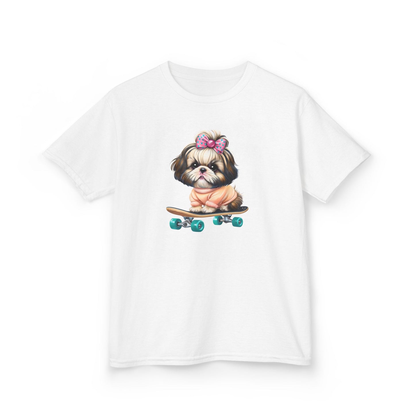 Cute Puppy Skateboard Kids Tee