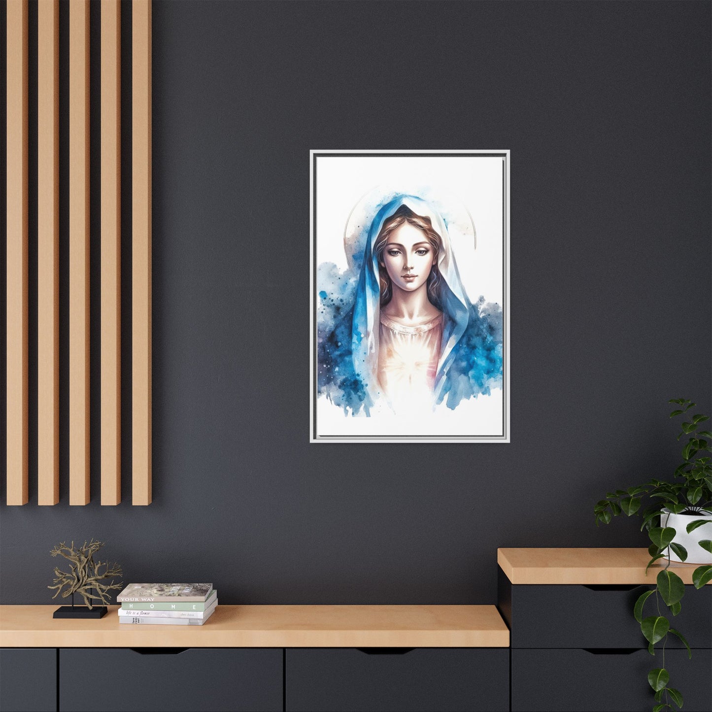 Framed Canvas Art Print, Spiritual Decor, Religious Artwork, Wall Decor, Gift for Faith, Elegant Home Decoration