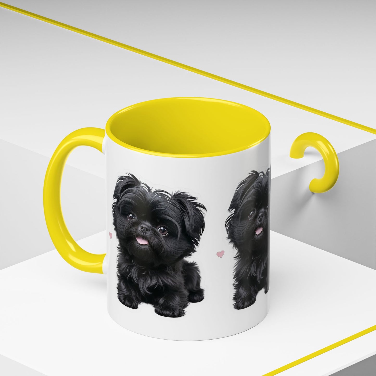 Cute Pug Accent Coffee Mug, Pet Lover Gift, Coffee Cup, Dog Mom Mug, Black Dog Ceramic Mug