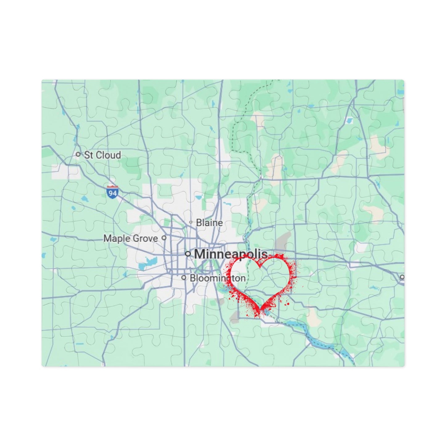Heartwarming Minneapolis Jigsaw Puzzle with Tin, Personalized Gift, Home Decor, Family Activity, Travel Souvenir, Map Puzzle