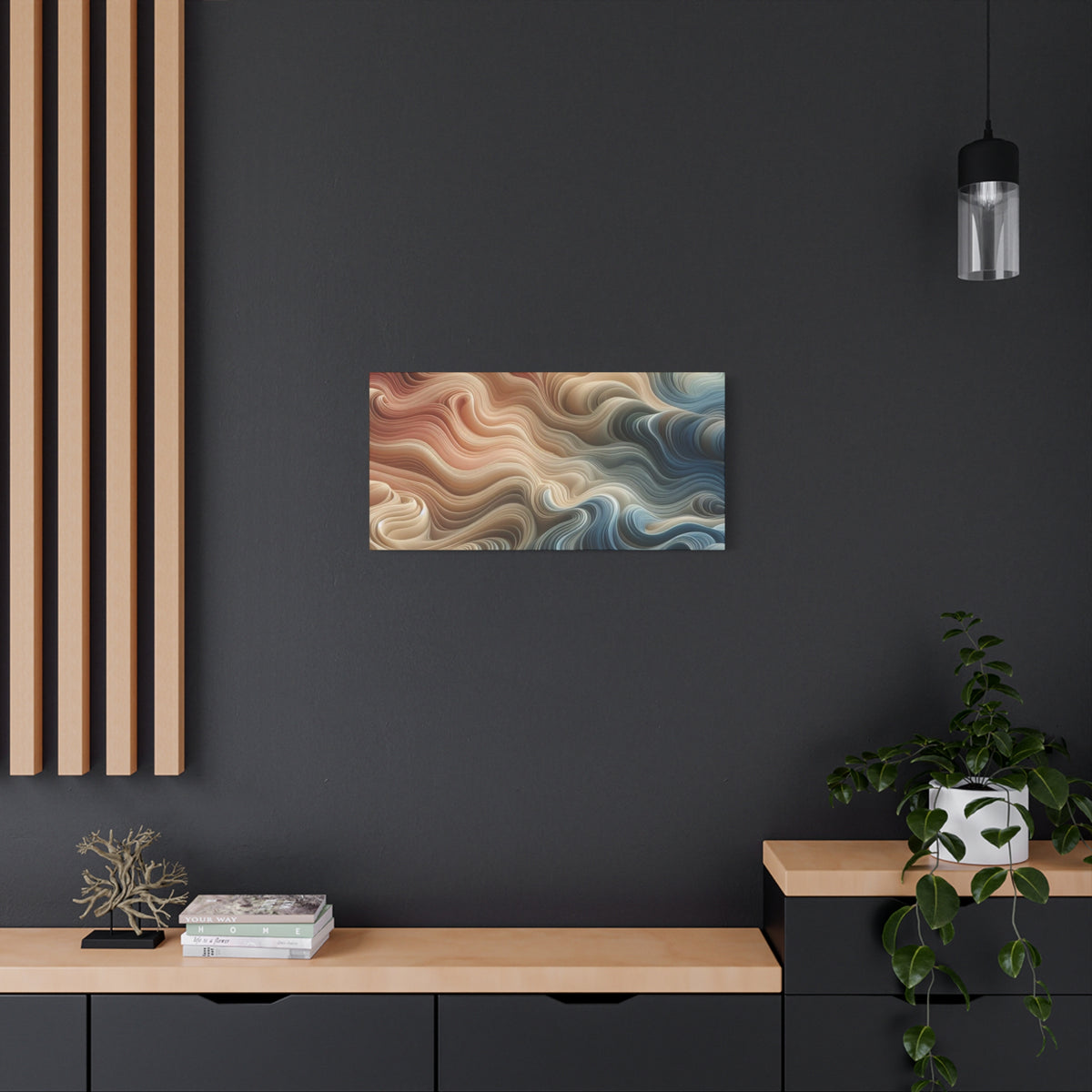 Abstract Swirl Matte Canvas Wall Art — Fluid Earth Tones, Stretched 1.25"