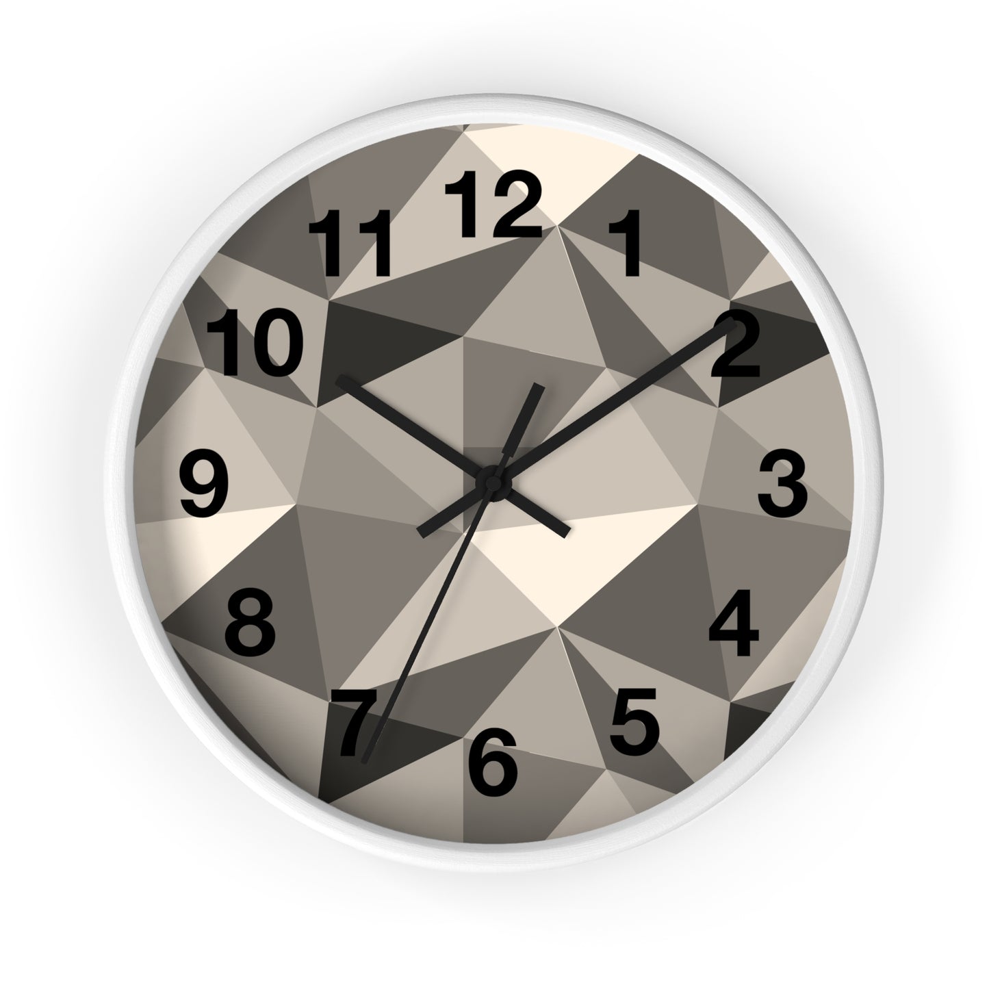 Geometric Wall Clock, Modern Home Decor, Minimalist Timepiece, Stylish Office Clock, Unique Gift for Housewarming, Monochrome Design