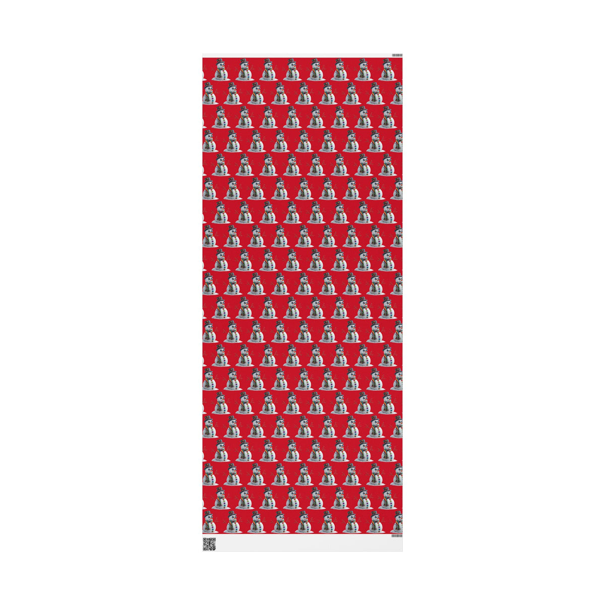Red Snowman Wrapping Paper Roll – Festive Holiday Gift Wrap with Cute Snowmen Pattern