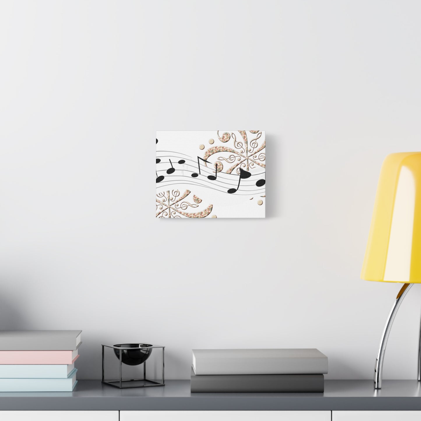 Musical Note Canvas Art, Floral Decor for Home, Music Lover Gift, Wall Art for Musicians, Unique Gift Idea