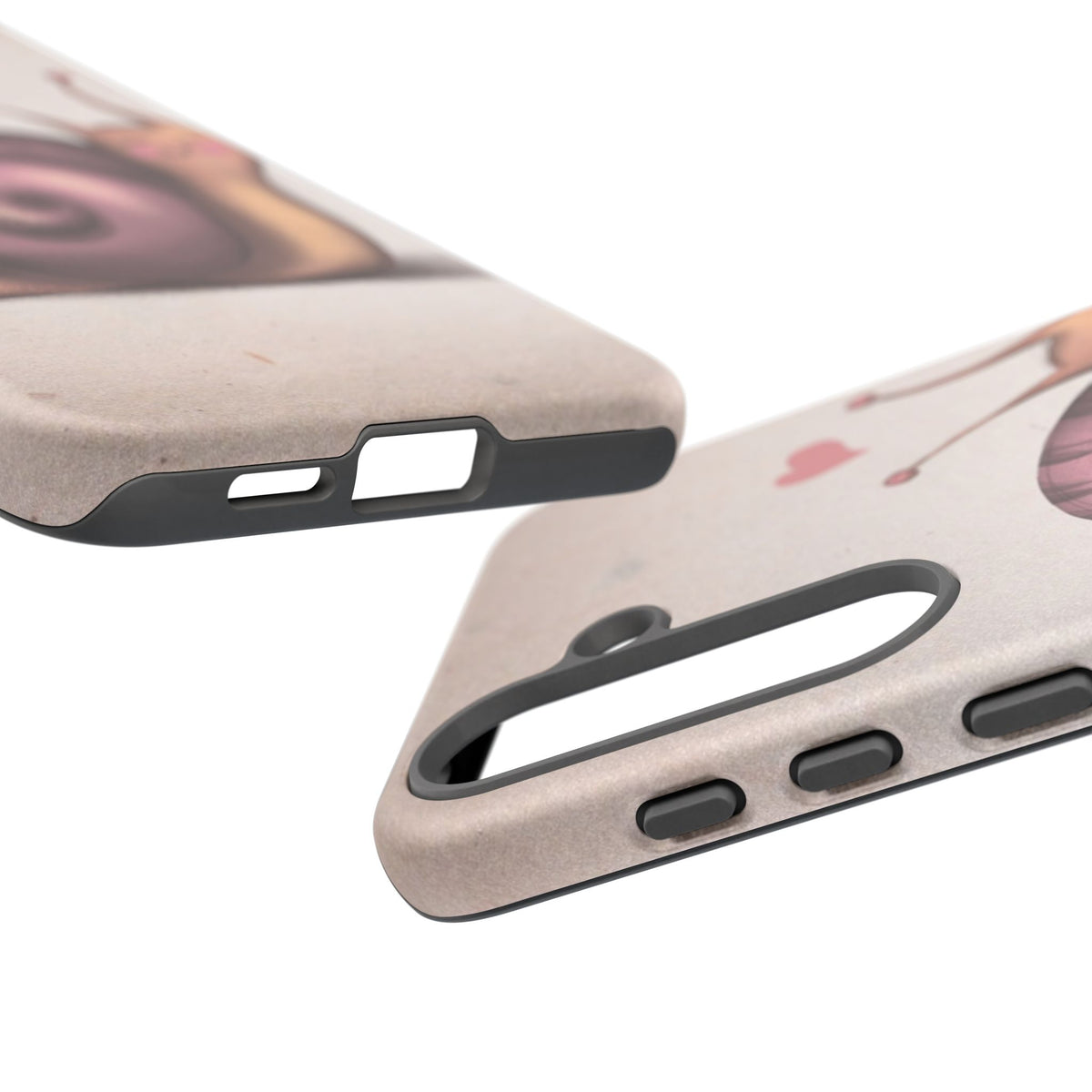 Cute Snail Phone Case — Pink Heart Cartoon Protective iPhone Cover