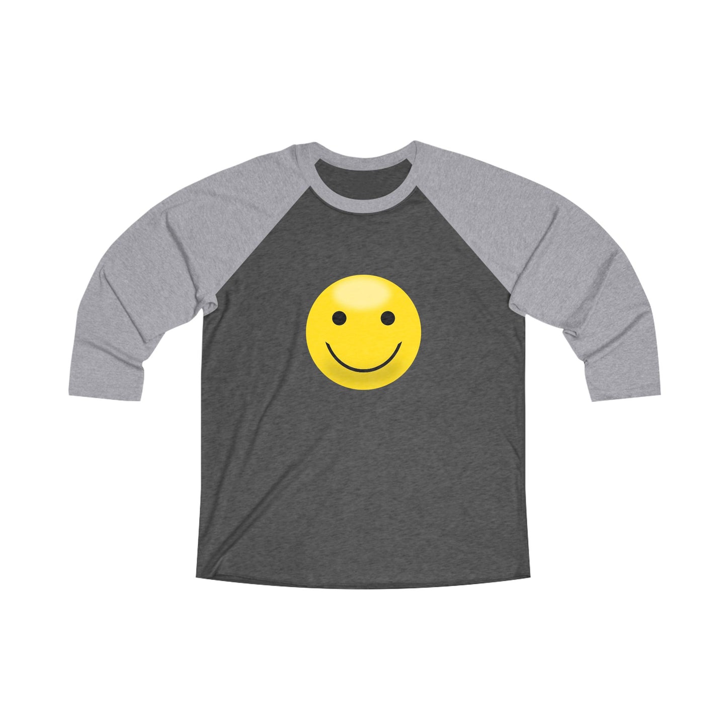 Happy Face Unisex Raglan Tee | Smiley Shirt for Casual Wear, Gifts, Festivals, and Friends Gatherings
