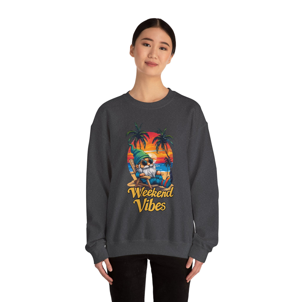 Crewneck — "Weekend Vibes" Tropical Gnome Sweatshirt