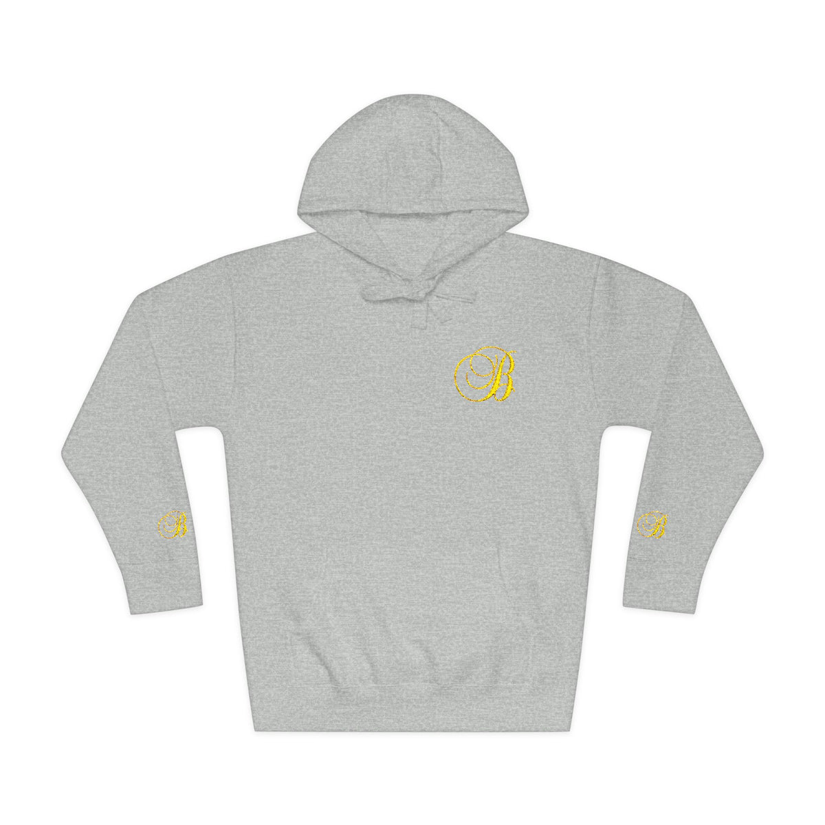 Coral Gold Floral Initial Hoodie — Monogram 'B' Casual Pullover