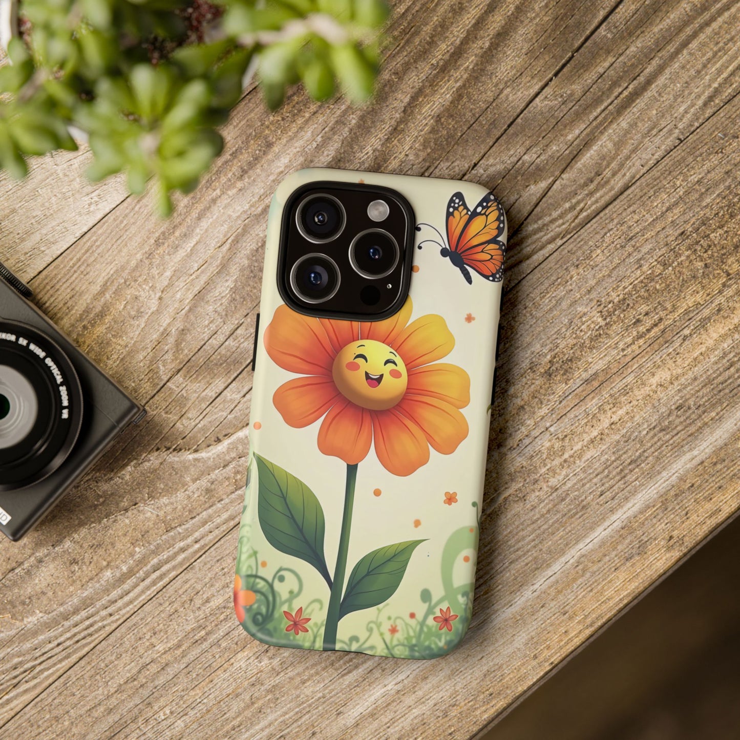 Floral Phone Case with Butterfly Design, Cute Flower Phone Cover for Nature Lovers, Eco-Friendly Gift, Spring Vibes, Birthday Present