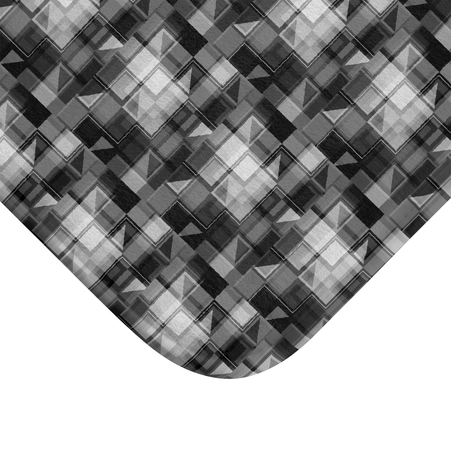 Modern Geometric Bath Mat, Stylish Bathroom Decor, Home Essentials, Unique Gift Idea, Minimalist Design, Black and White