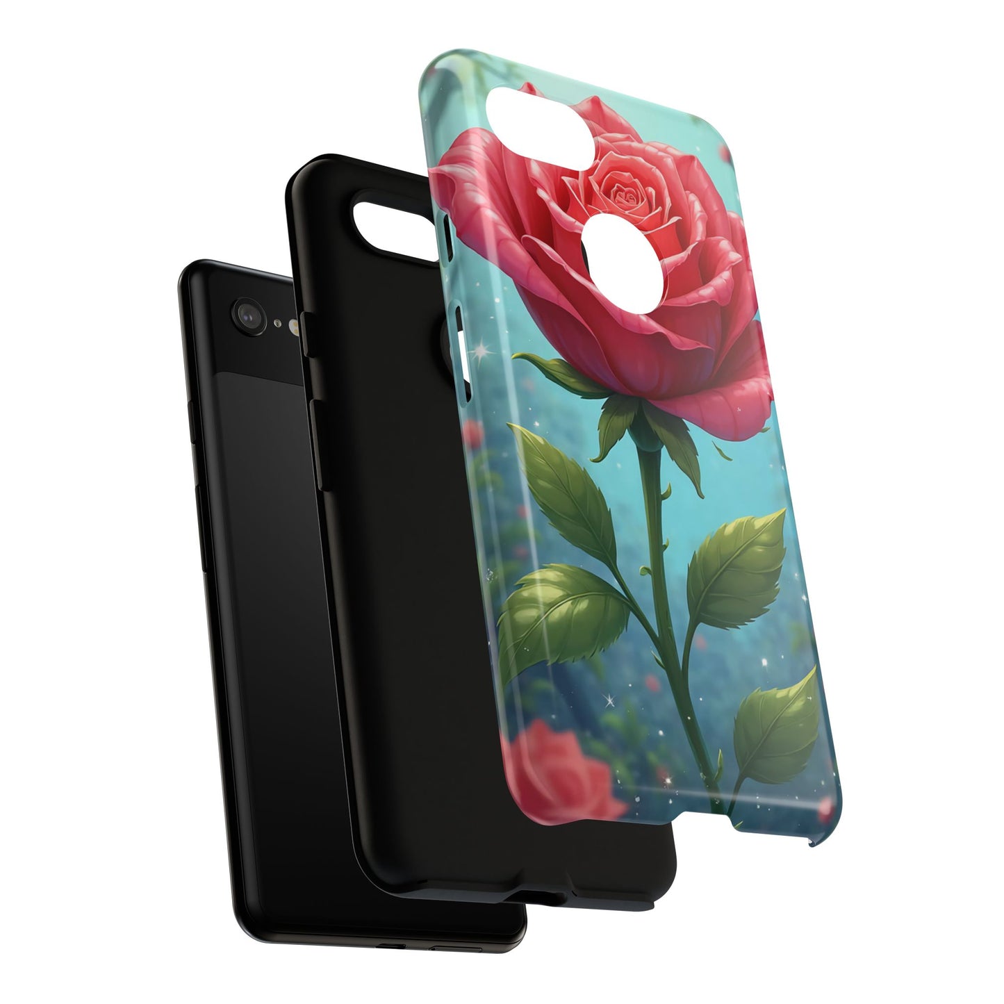 Floral Phone Case, Tough Cases with Elegant Rose Design, Stylish iPhone Cover, Rose Flower Gift for Nature Lovers, Unique Mobile Accessories
