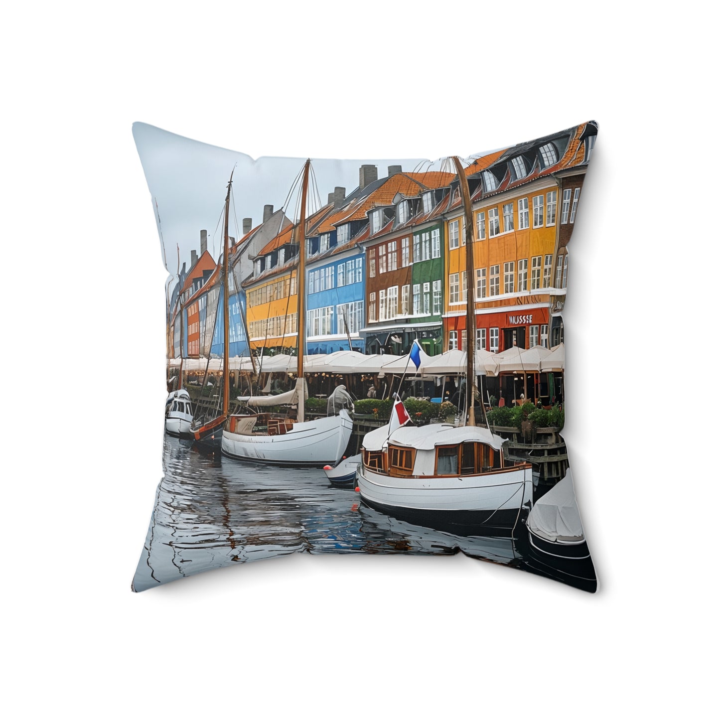 Colorful Coastal Square Pillow