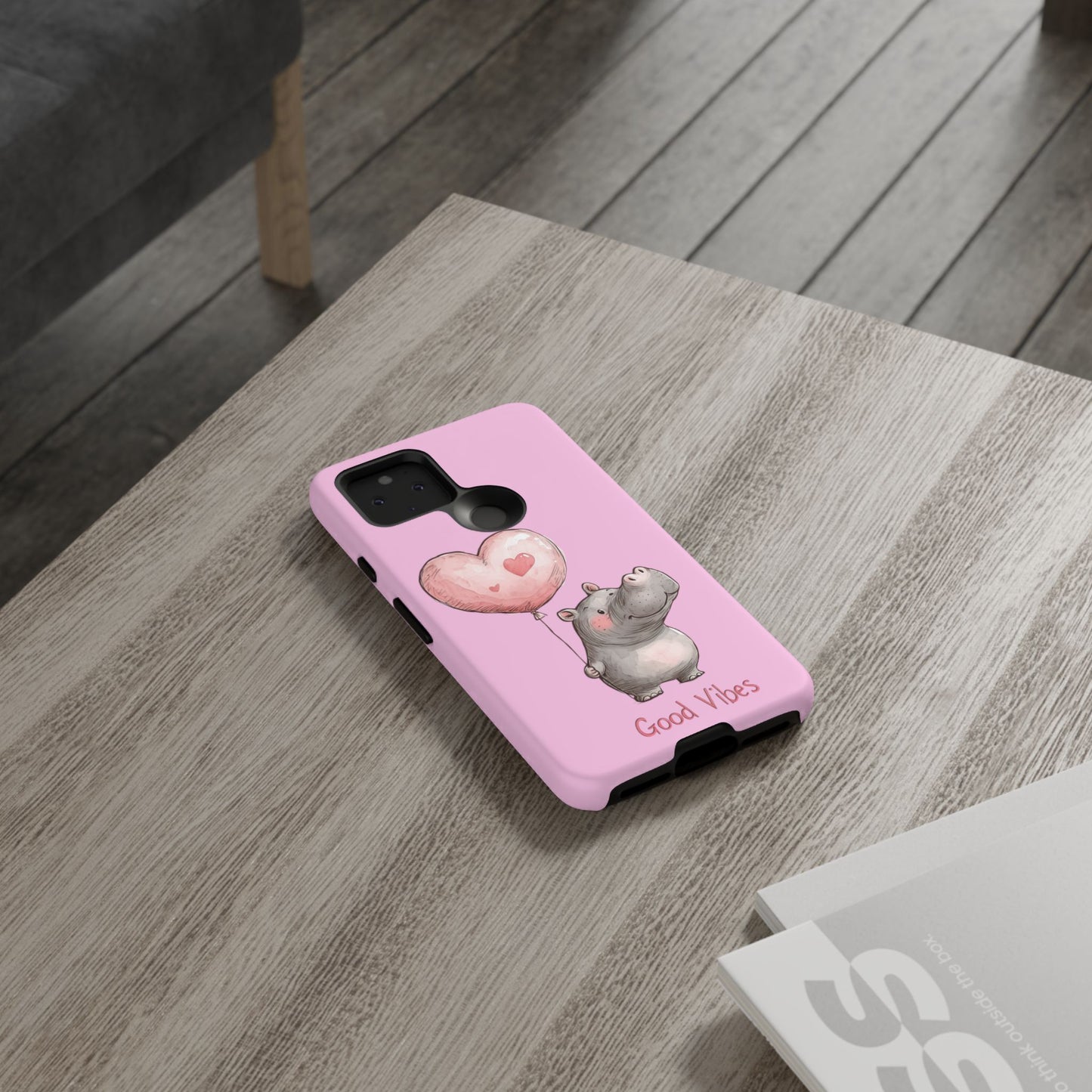 Cute Hippo Phone Case | Good Vibes, Gift for Friends, Cute Phone Accessories, Animal Lover Gift, Happy Phone Cover