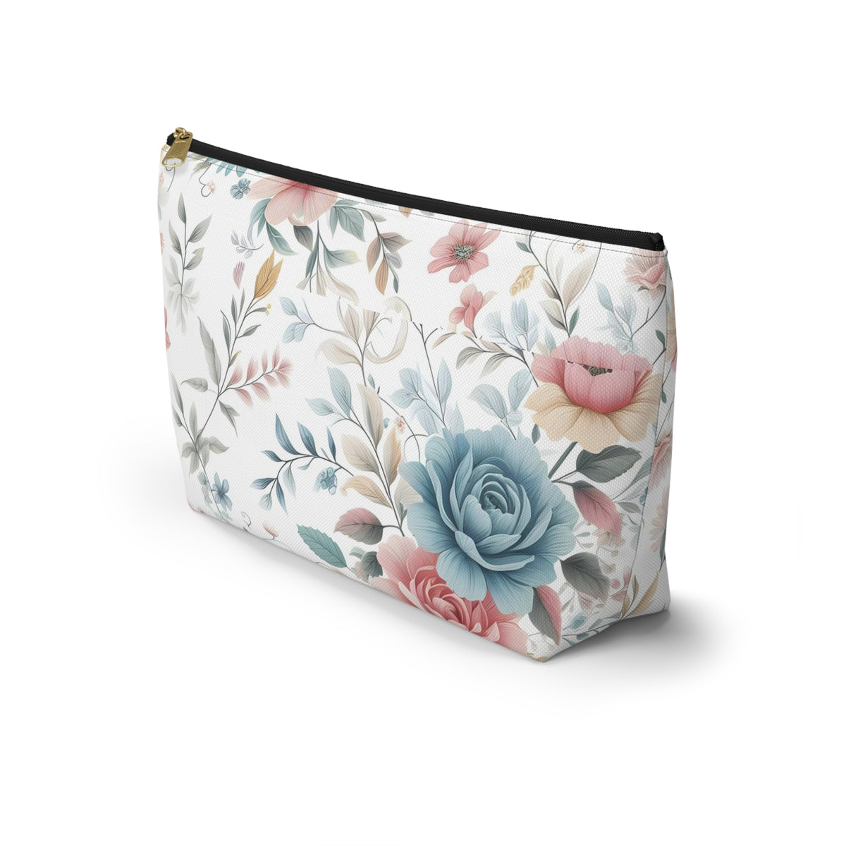 Floral Accessory Pouch, Makeup Bag, Cosmetic Case, Travel Organizer, Gift for Her, Floral Print Pouch
