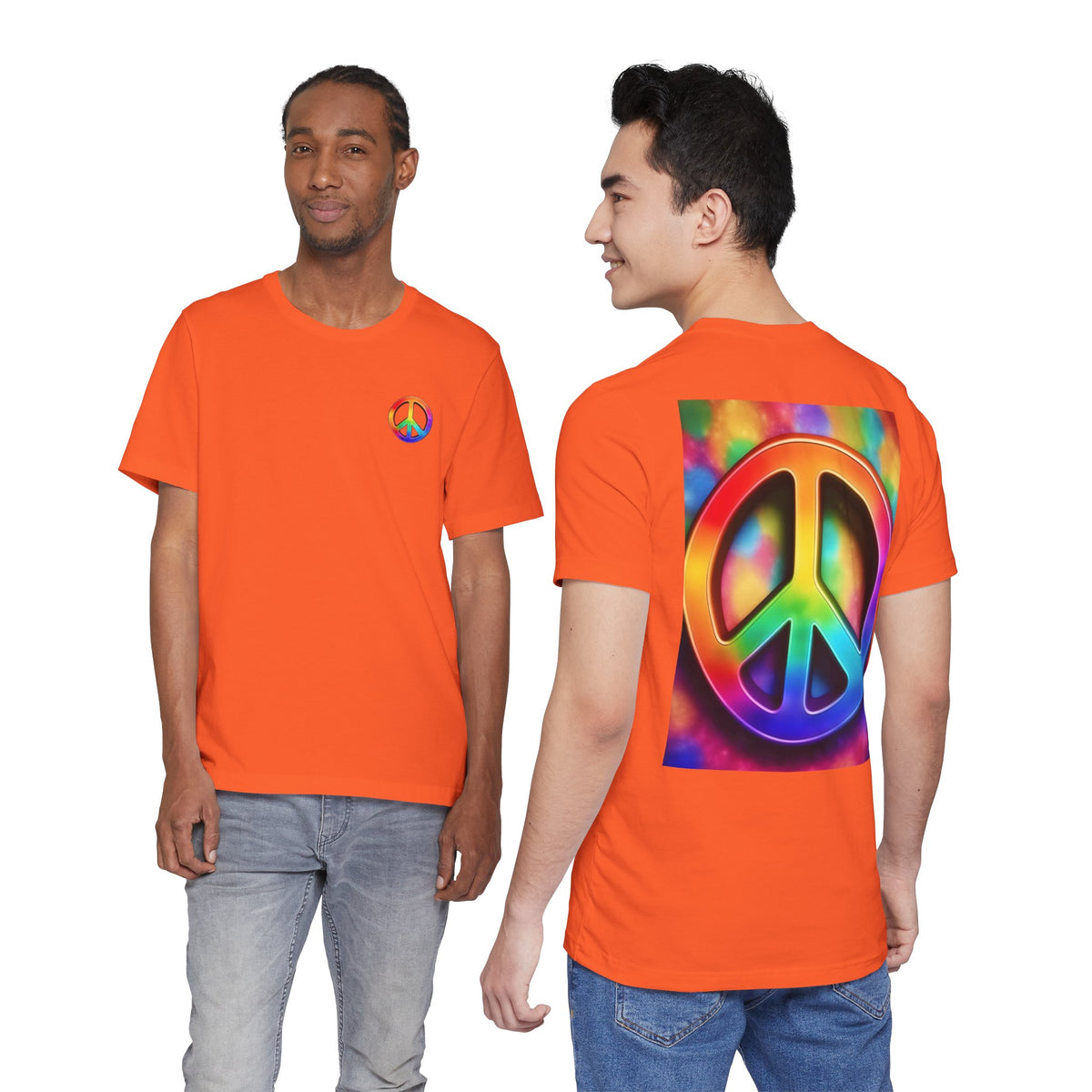 Peace Sign Tie-Dye Tee — Rainbow Hippie Peace Symbol T-Shirt