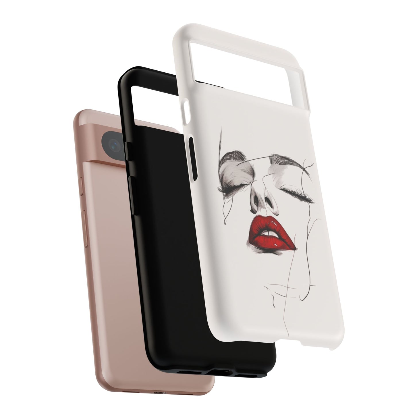 Stylish Phone Case with Artistic Lip Design, Femme Tech Accessory, Trendy Device Cover, Gift for Her, Unique Phone Accessories
