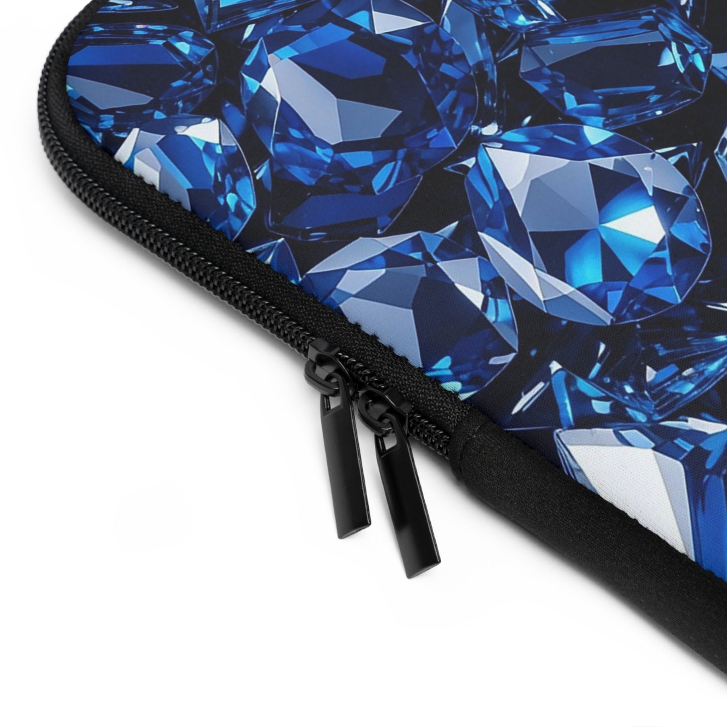 Glamorous Blue Gemstone Laptop Sleeve, Stylish Tech Case, Gemstone Pattern Envelope, Office Accessory, Gift for Her, Unique Laptop Bag