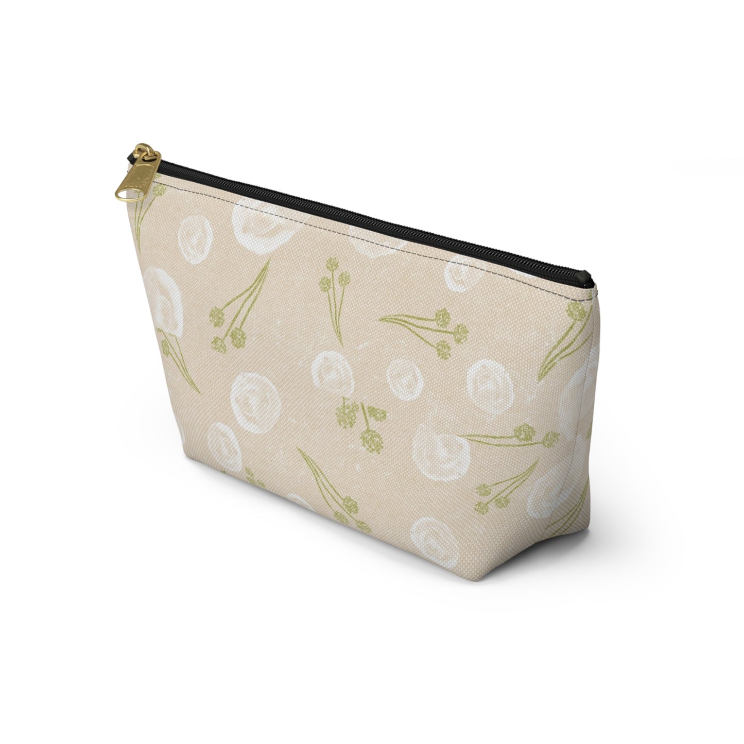Floral Accessory Pouch, Makeup Bag, Travel Organizer, Gift for Her, Greenery Design, Cosmetic Case, Cute Storage