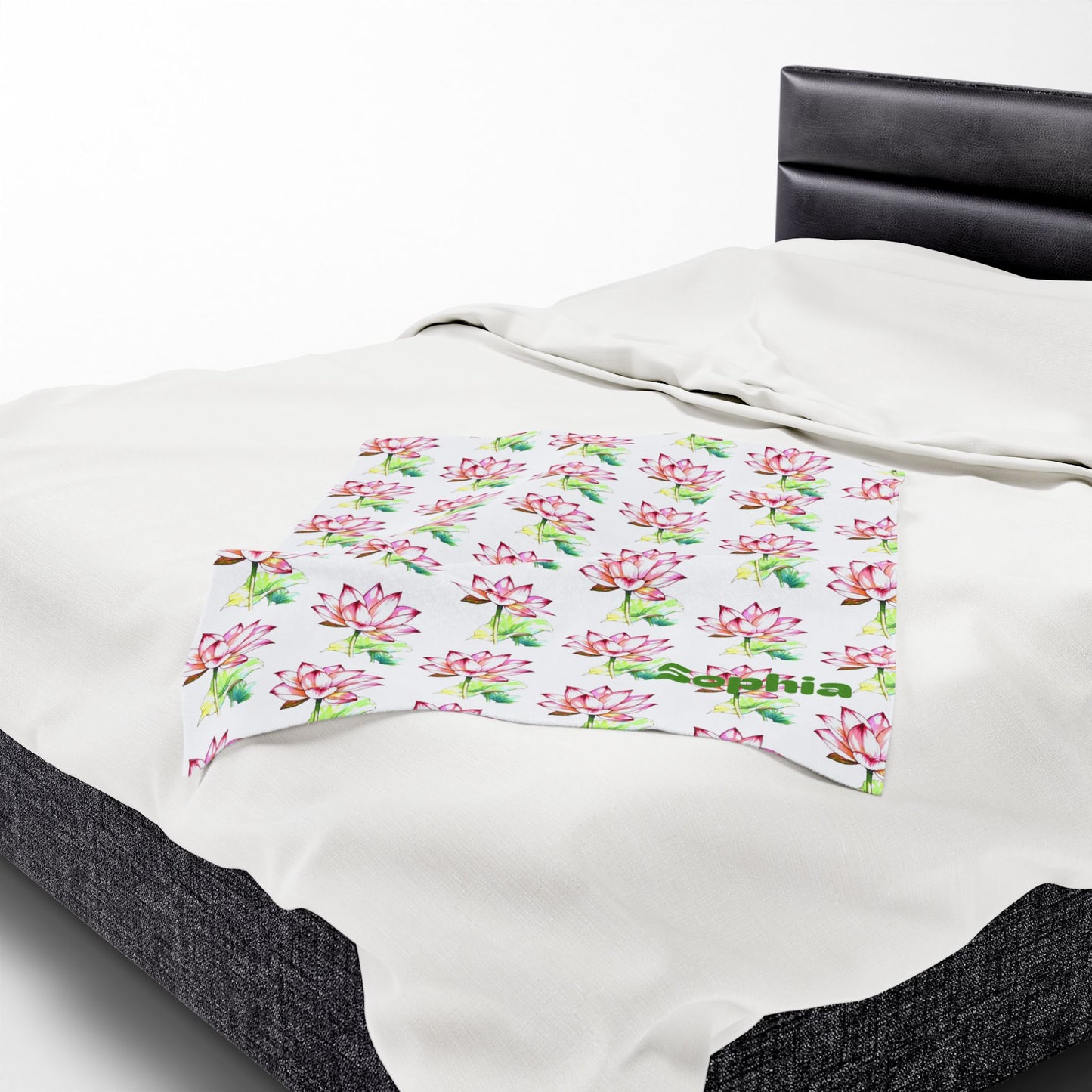 Personalized Floral Velveteen Blanket - Sofia