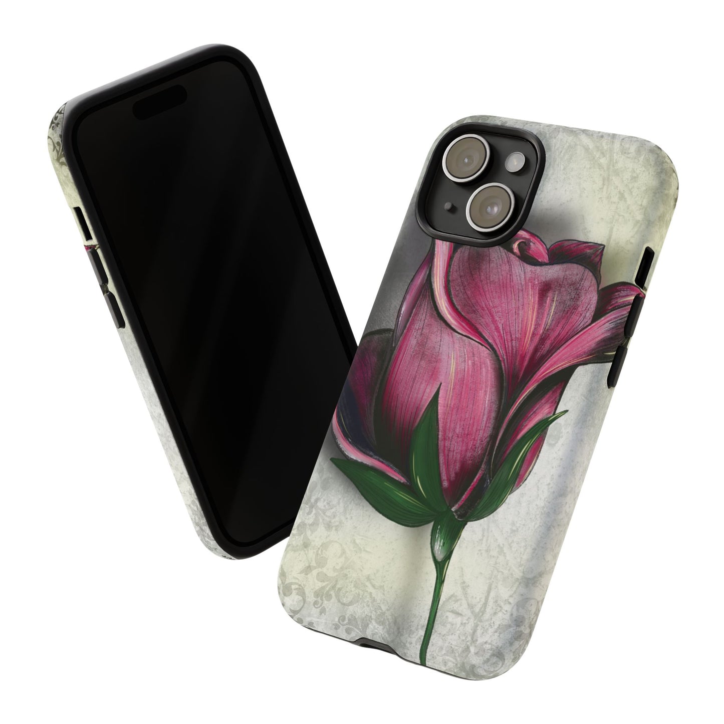 Rose Phone Case – Tough Cases, Floral Phone Cover, Gift for Her, Minimalist Design, Nature Lover's Accessory, Birthday Gift Idea