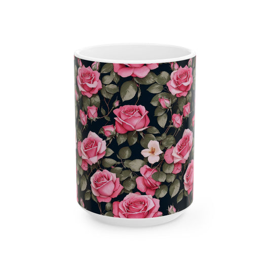 Floral Ceramic Coffee Mug - Perfect for Home, Gifts, Tea Lovers, Mother's Day, Floral Decor, Tea or Coffee, Rose Design
