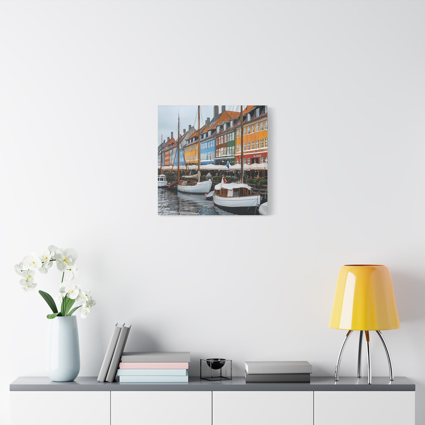 Coastal Canvas Print, Vibrant Harbor Art, Nautical Home Decor, Gift for Sailors, Maritime Wall Art