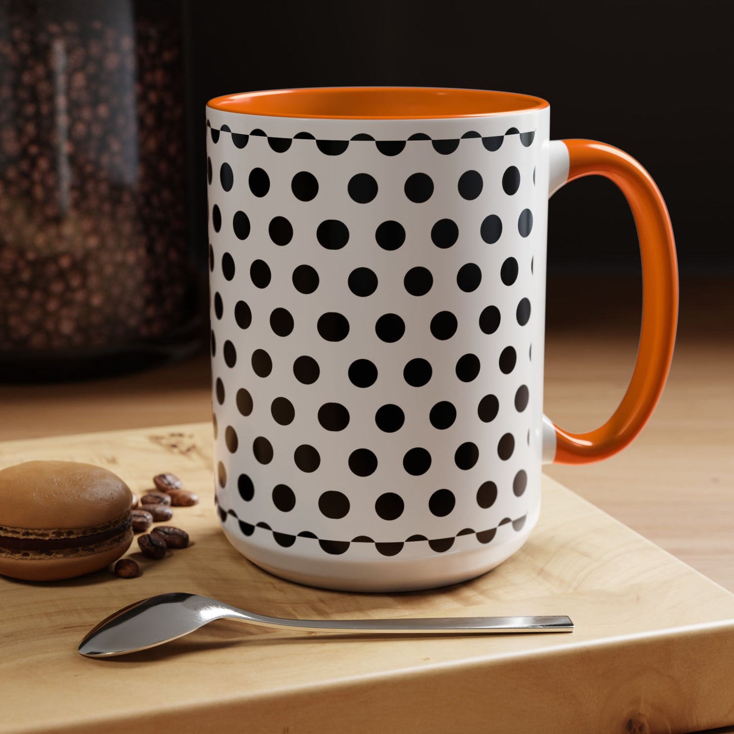 Elegant Polka Dot Mug - Stylish Coffee Cup for Home, Office, Gift for Birthdays, Anniversaries, Holidays, Unique Drinkware