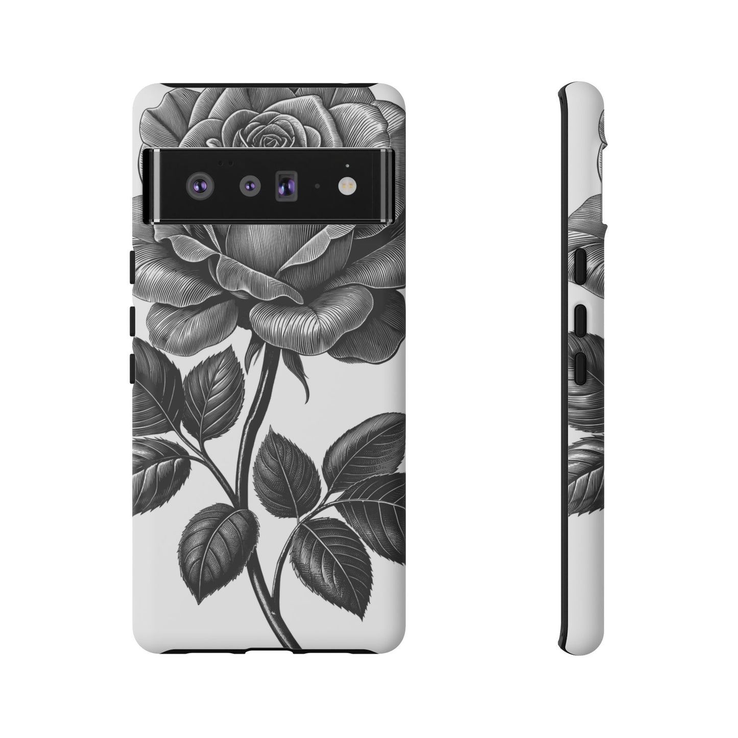 Elegant Floral Phone Case - Tough Cases, Black Rose Design, Floral Phone Cover, Stylish Phone Accessory, Gift for Her, Mother's Day