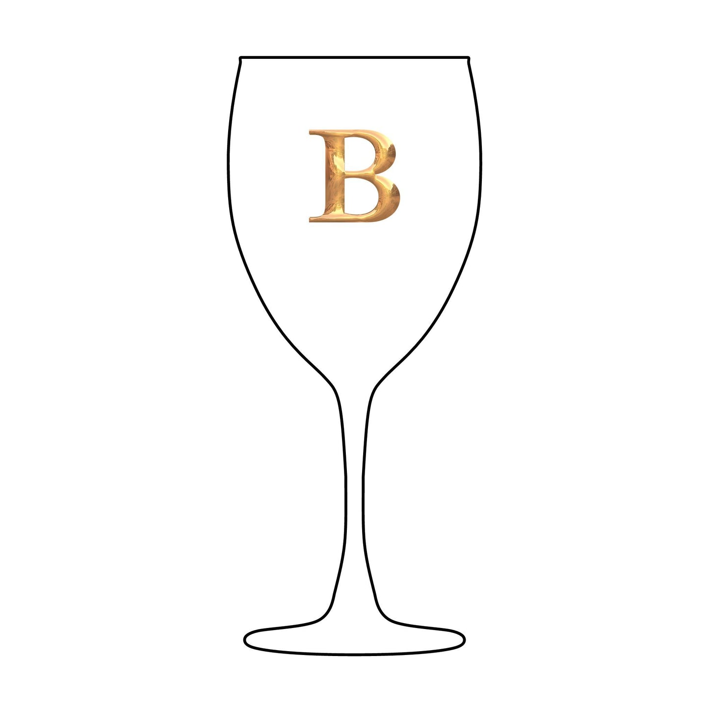 Wine Glass, 10.5oz (Engraving) - Letter B