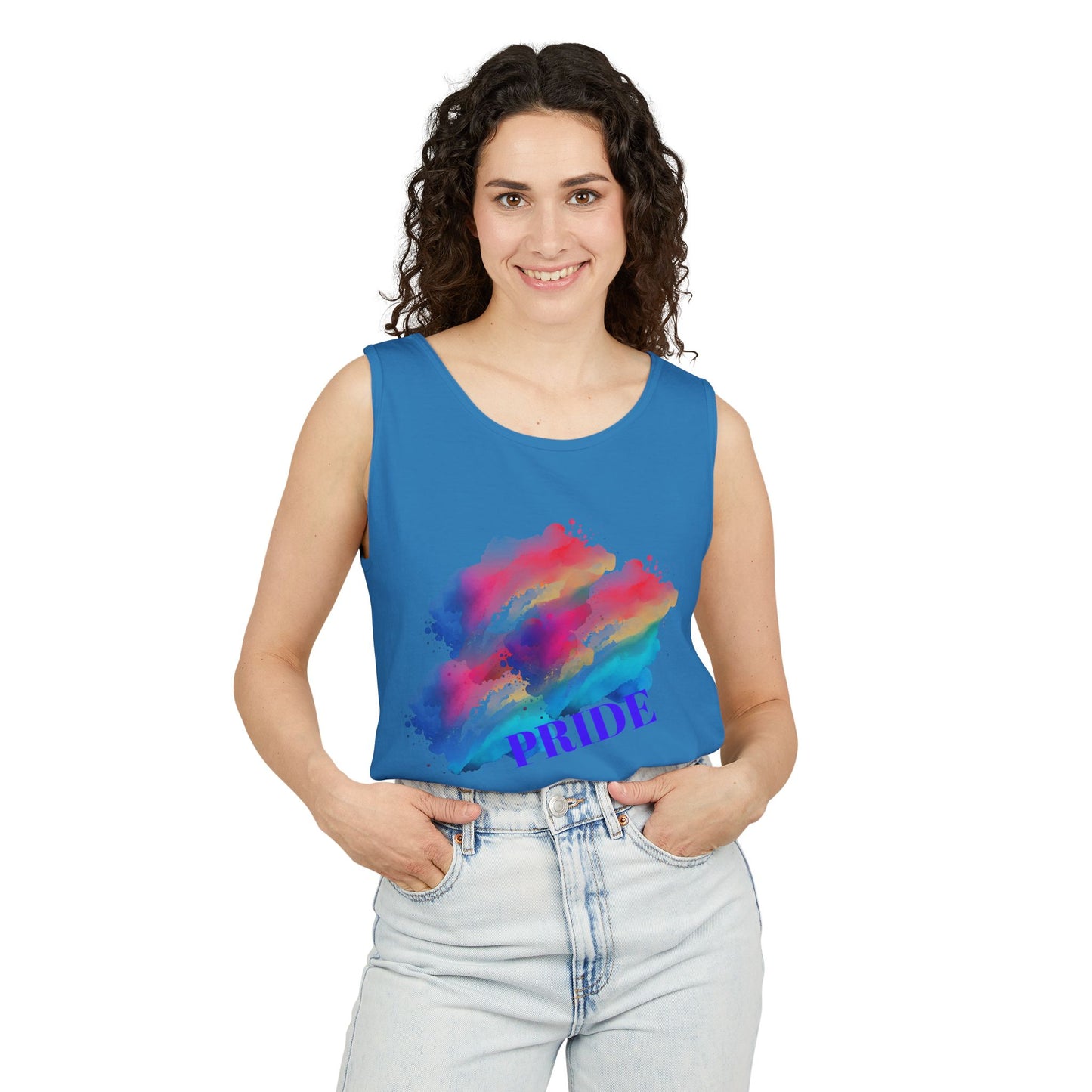 Vibrant Watercolor Unisex Tank Top, Summer Fashion, Pride Apparel, Beach Wear, Casual Top, LGBTQ+ Gift
