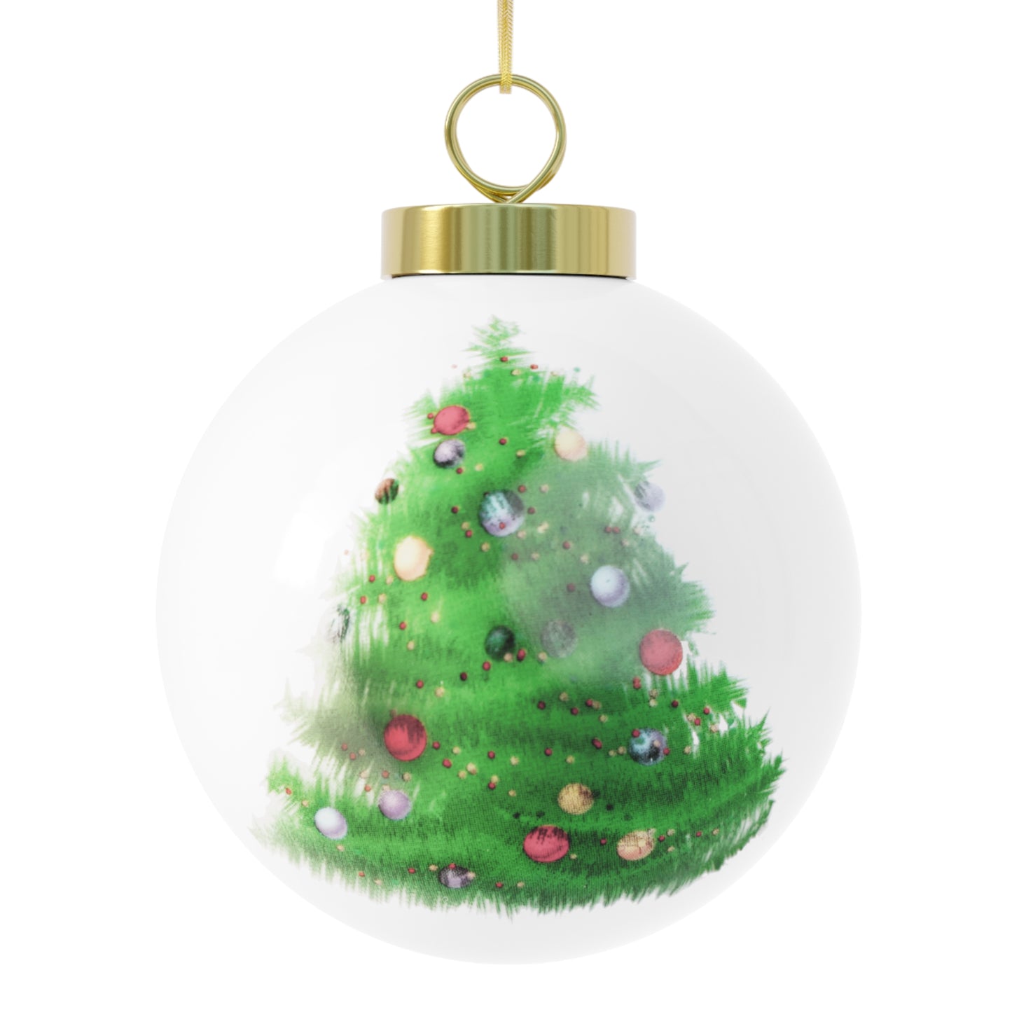 Christmas Ball Ornament, Festive Holiday Decor, Personalized Tree Ornament, Santa & Poinsettia Design, Christmas Gift, Holiday Keepsake