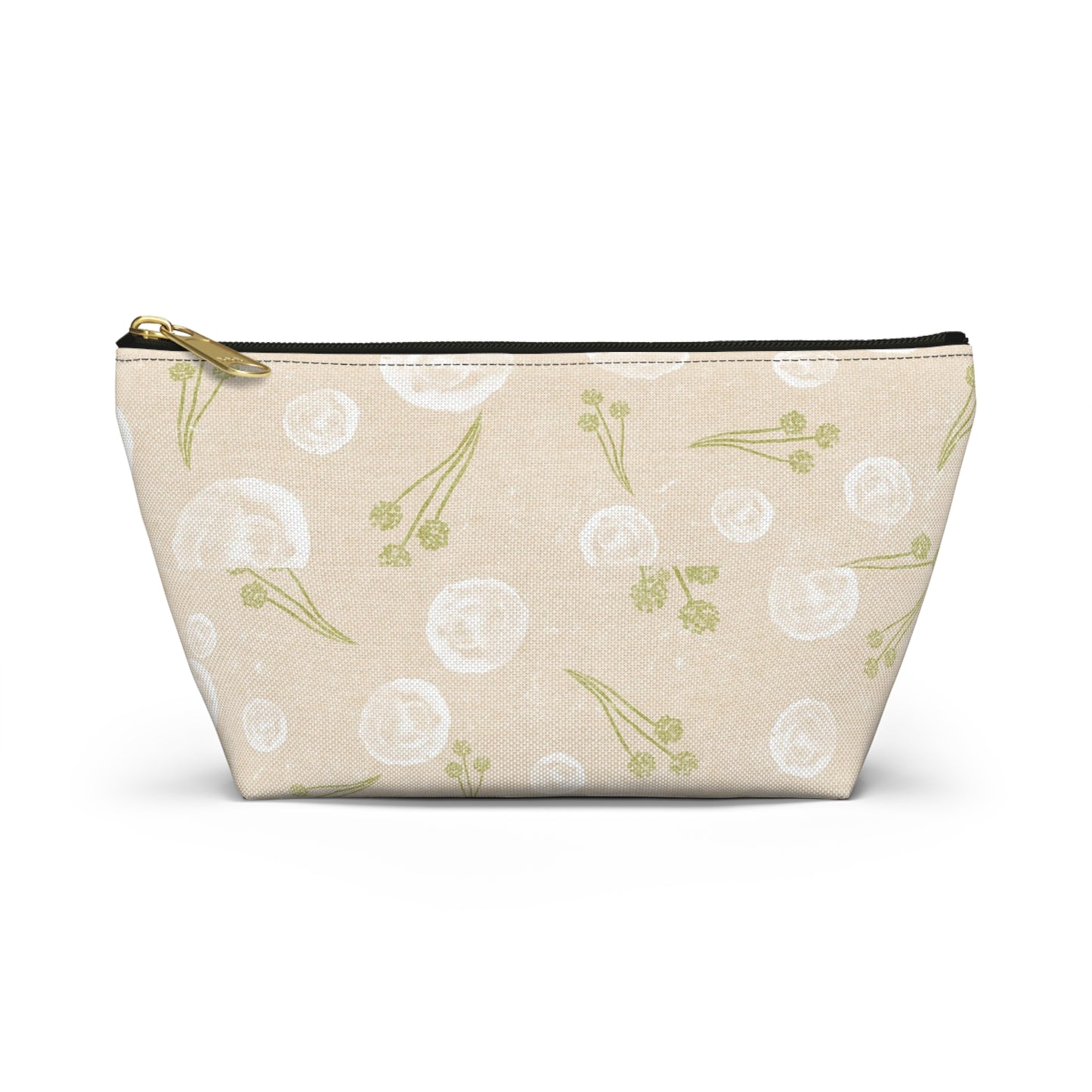 Floral Accessory Pouch, Makeup Bag, Travel Organizer, Gift for Her, Greenery Design, Cosmetic Case, Cute Storage