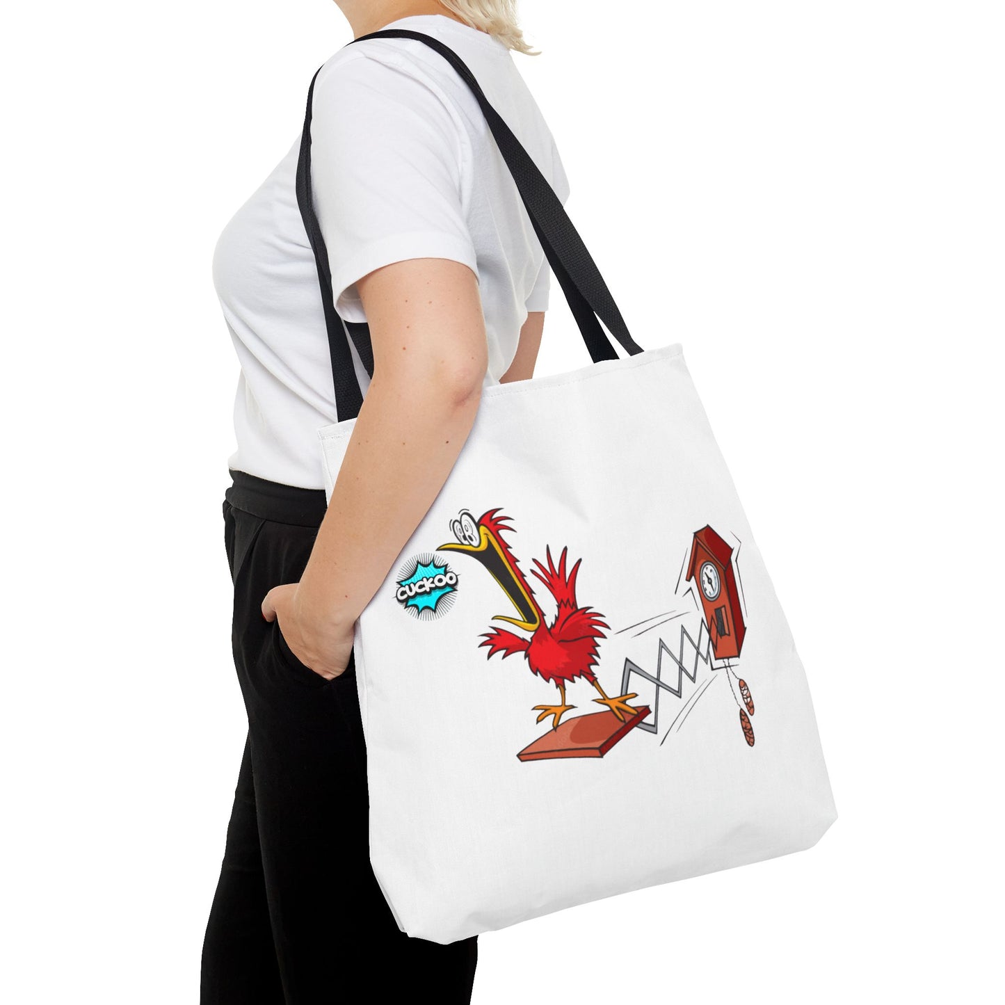 Quirky Cartoon Tote Bag, Funny Gift, Bird Lover's Bag, Everyday Use, Shopping