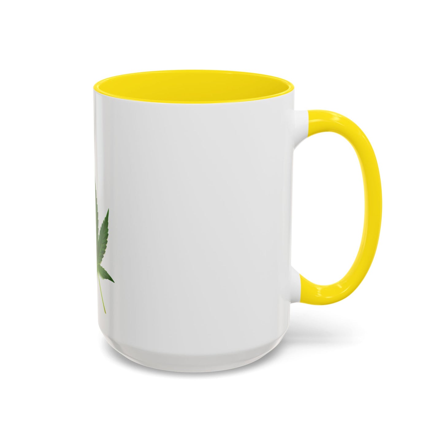Marijuana Leaf Accent Coffee Mug | Cannabis Lover's Gift, Unique Coffee Cup, Pothead Mug, Stoner Gift Idea, Greenery Decor