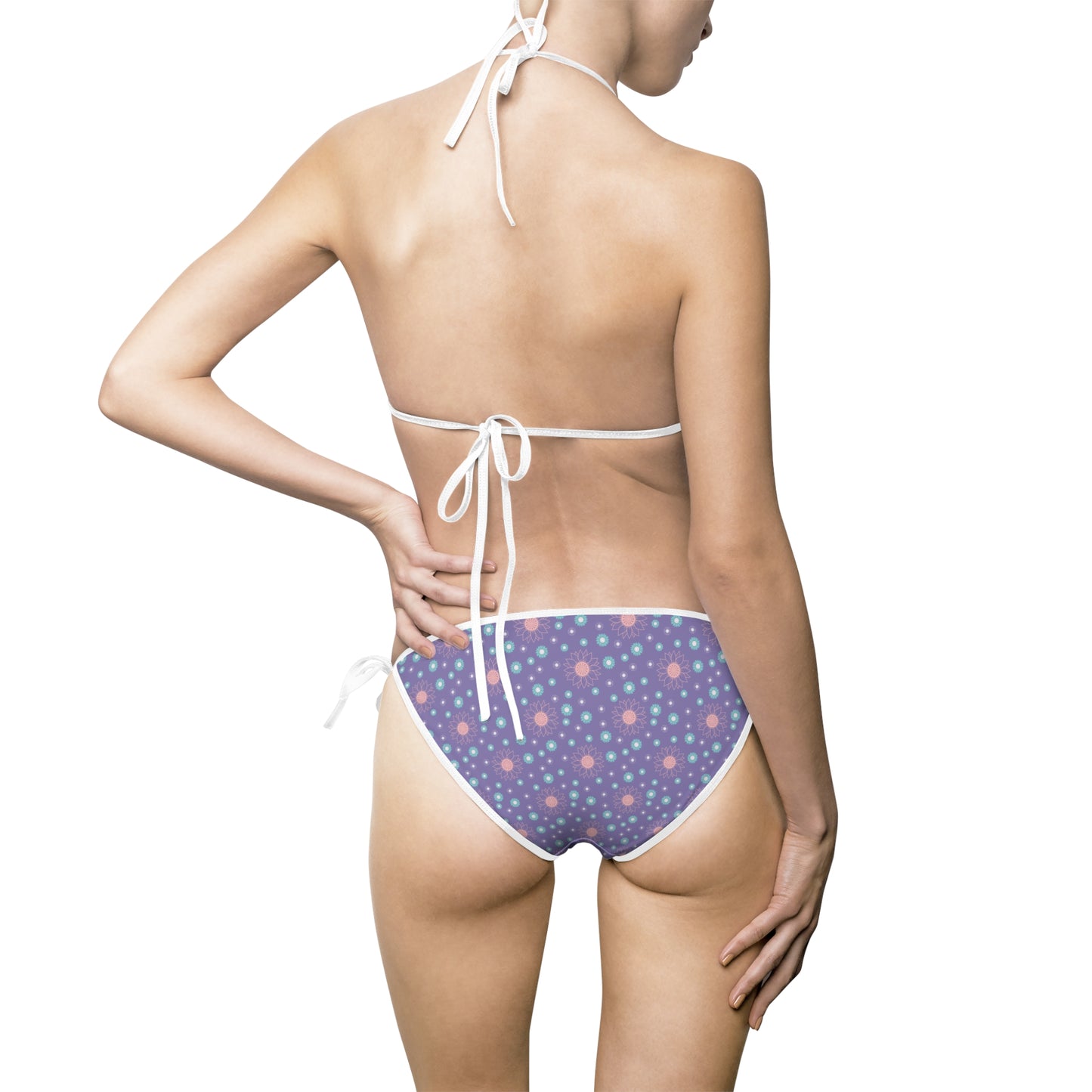 Floral Print Women's Bikini Swimsuit, Summer Swimwear