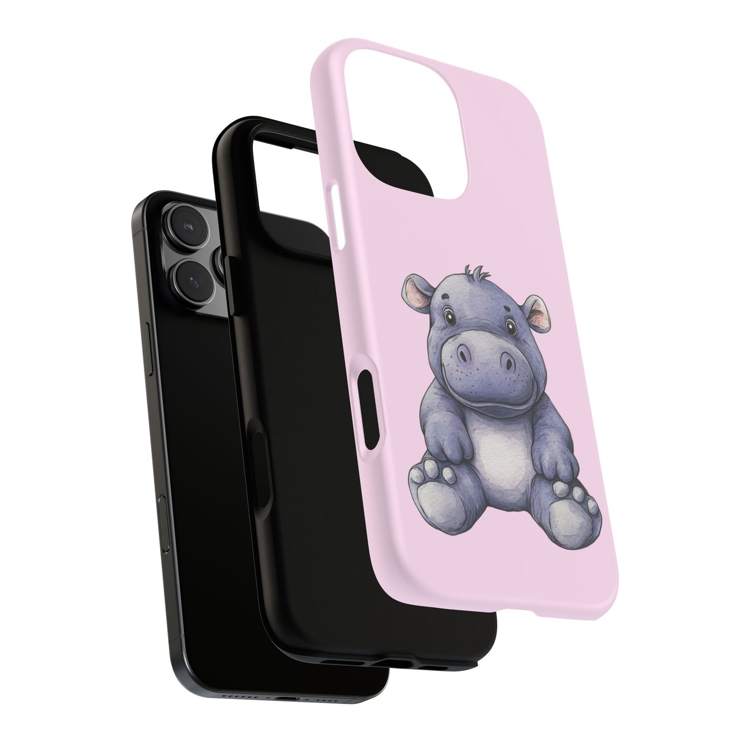 Cute Hippo Phone Case - Tough Cases, Animal Phone Cover, Kawaii Accessories, Gifts for Kids, Unique Tech Gear