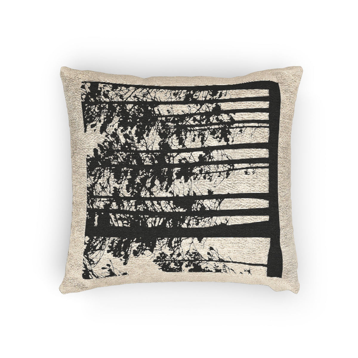 Nature-Inspired Woven Pillow, Cozy Home Decor, Forest Theme Cushion, Boho Accent Pillow, Rustic Living Room Accessory