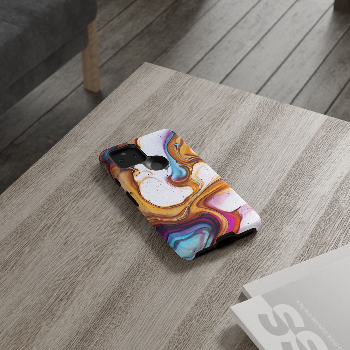 Artistic Phone Case, Tough Cases with Colorful Marble Design