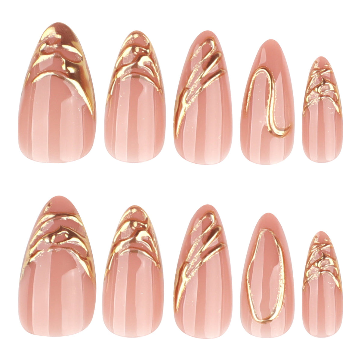 3D three-dimensional hot-selling short almond explosion press-on nails – Image 5