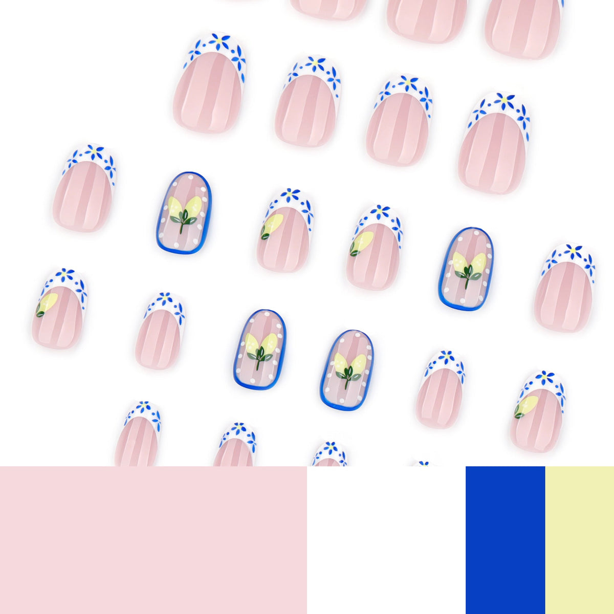 "Summer Lemon & Daisy" - Precision Crafted Press-On Nails – Image 4