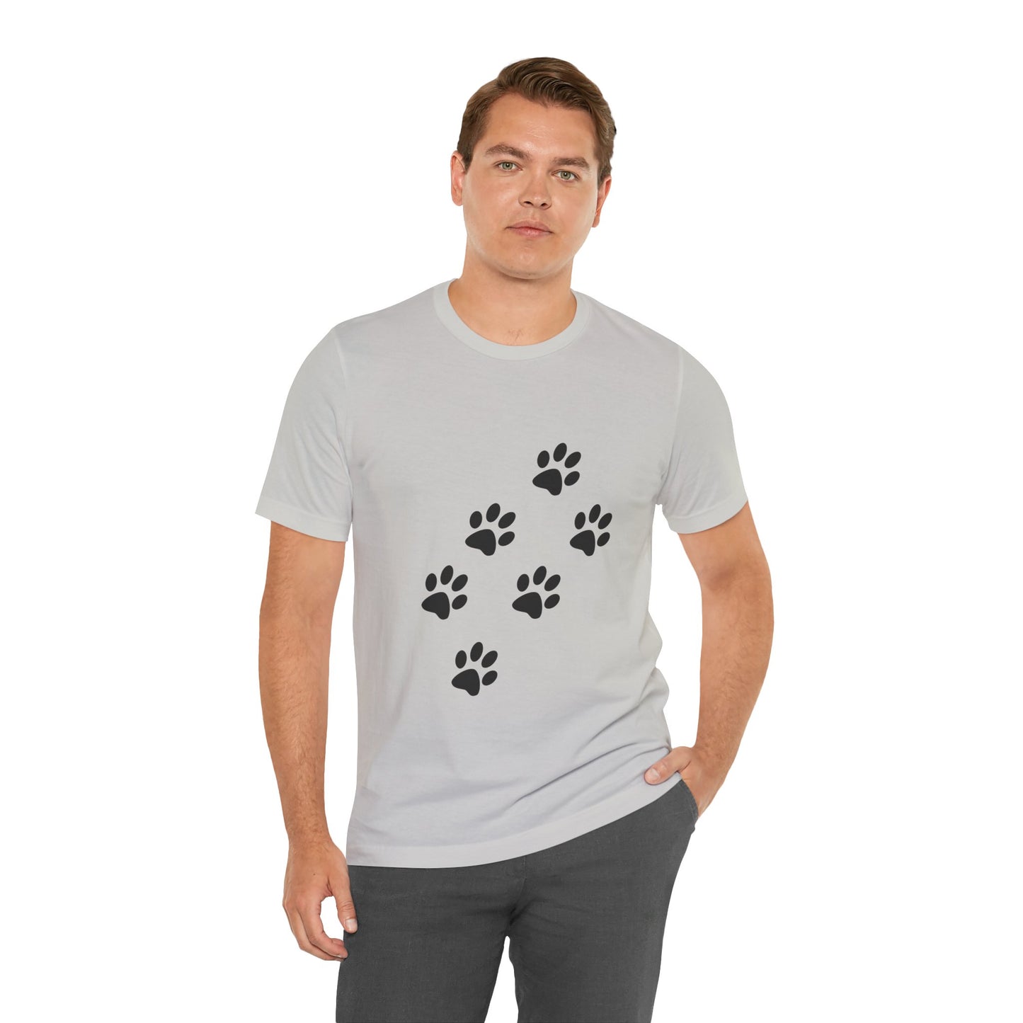 Paw Print Short Sleeve Tee | Unisex Animal Lover Shirt, Pet Owner Gift, Casual Wear, Gifts for Dog Lovers, Comfortable T-Shirt