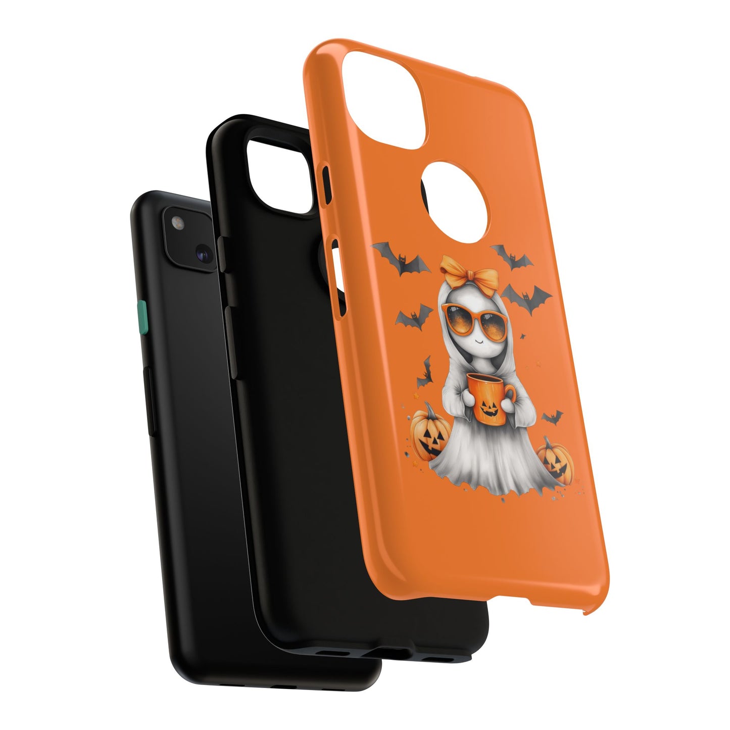 Halloween Ghost Phone Case, Cute Cat Ghost Case, Autumn Phone Cover, Spooky Season Gift, Trick or Treat Case