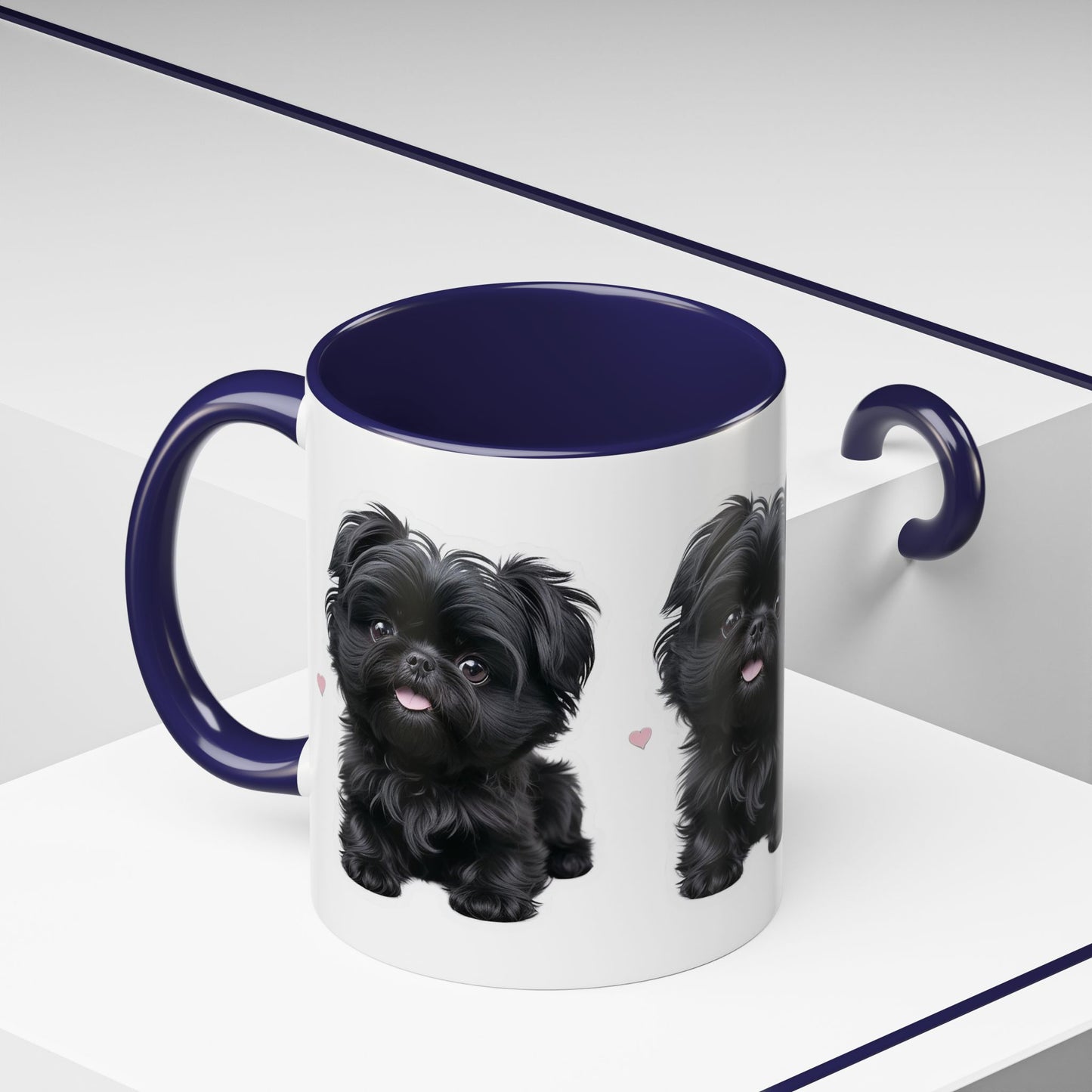 Cute Pug Accent Coffee Mug, Pet Lover Gift, Coffee Cup, Dog Mom Mug, Black Dog Ceramic Mug