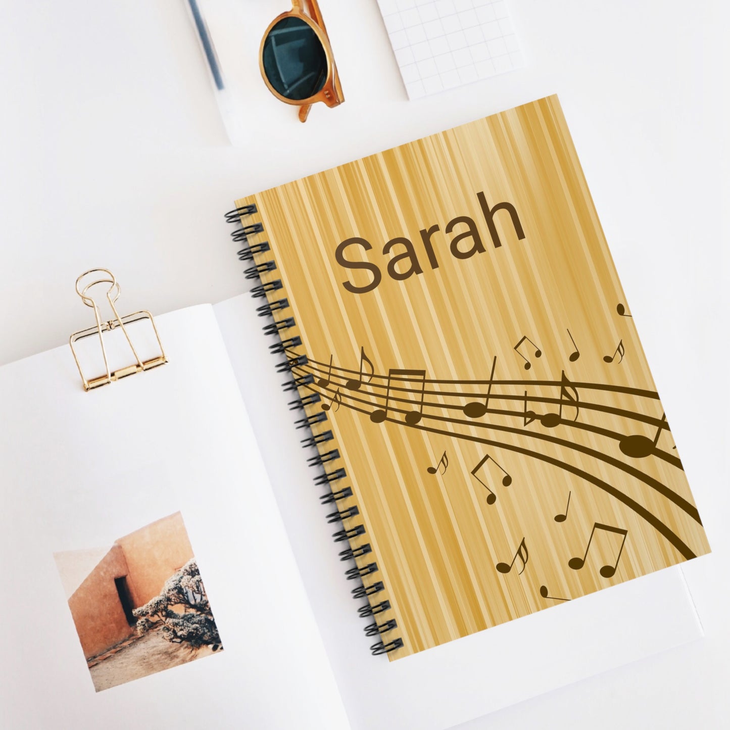 Personalized Music Spiral Notebook for Note-Taking, Journaling, Gifts, Student Supplies, Music Lover