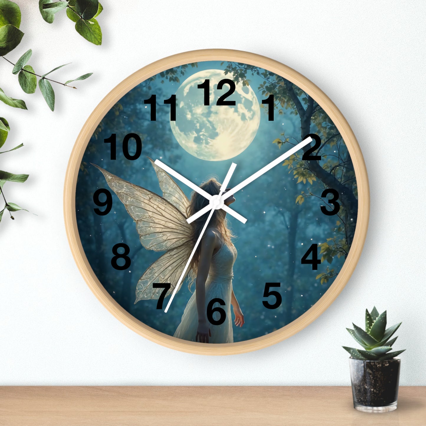 Moonlit Fairy Wall Clock, Enchanting Home Decor, Whimsical Timepiece, Fantasy Decor, Magical Fairy Clock, Gifts for Dreamers