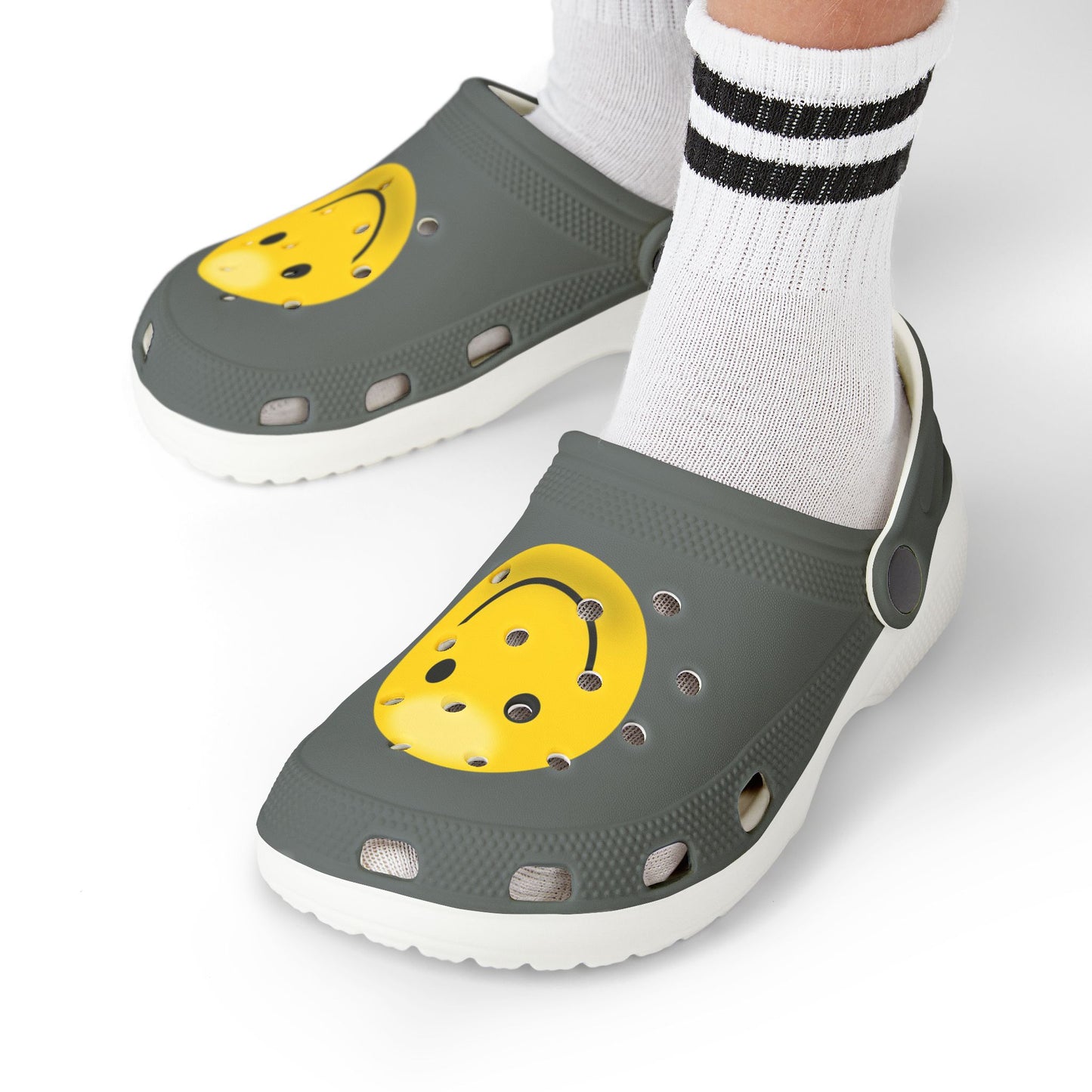 Smiley Face Clogs, Kid's EVA Foam Shoes, Comfortable Summer Footwear, Fun Playtime Shoes, Gift for Kids, Cute Garden Clogs